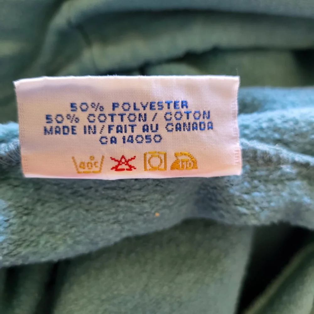 Vintage Hoodie Women's - Teal Blue-Green with Chickadee Bird Scene - Cozy - Picture 7 of 7